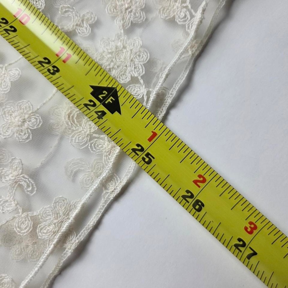 Maurices White See Through Ruffle sleeve top Floral Office Business Size Medium - Picture 6 of 6